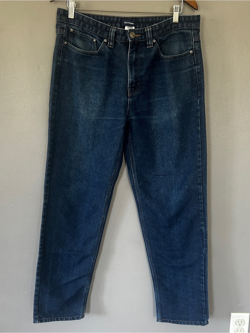 Basic Editions Men’s Straight Leg Blue Jeans 34x32 Dark Wash